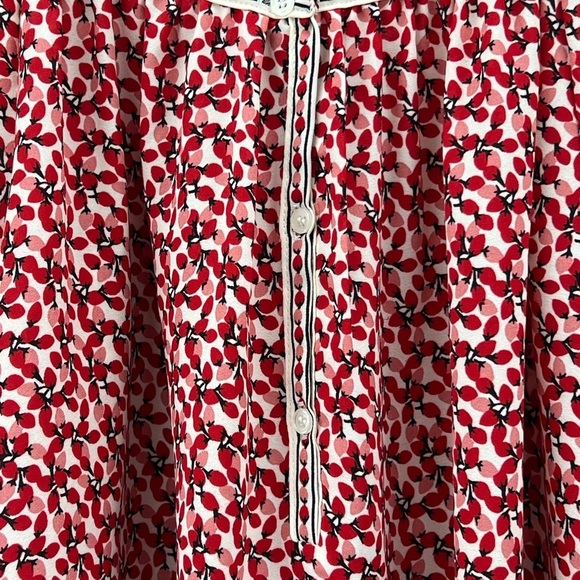 Max Studio Red and White Patterned Blouse - Picture 3 of 9